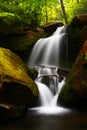 Waterfalls on the roaring fork motor trail near Gatlinburg Tennessee in the smoky mountain national park Royalty Free Stock Photo