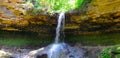 Waterfalls in the Saharna, Rezina region, Republic of Moldova seen on a bright sunny summer day. Wide photo Royalty Free Stock Photo