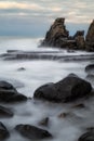 Waterfalls at the sea Royalty Free Stock Photo