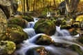 Waterfalls on Stauton River in Bear Church Rock trail in shenandoah national park Royalty Free Stock Photo