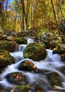 Waterfalls on Stauton River in Bear Church Rock trail in shenandoah national park Royalty Free Stock Photo