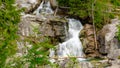 Waterfalls at stream Studeny potok in High Tatras mountains during summer, Slovakia Royalty Free Stock Photo