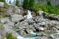 Waterfalls at stream Studeny potok in High Tatras mountains during summer, Slovakia Royalty Free Stock Photo