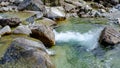 Waterfalls at stream Studeny potok in High Tatras mountains during summer, Slovakia Royalty Free Stock Photo