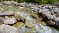 Waterfalls at stream Studeny potok in High Tatras mountains during summer, Slovakia Royalty Free Stock Photo