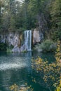 Waterfalls and streams in Plitvice Lakes National Park in autumn, Croatia Royalty Free Stock Photo