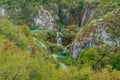 Waterfalls and streams in Plitvice Lakes National Park in autumn, Croatia Royalty Free Stock Photo