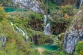 Waterfalls and streams in Plitvice Lakes National Park in autumn, Croatia Royalty Free Stock Photo