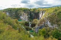 Waterfalls and streams in Plitvice Lakes National Park in autumn, Croatia Royalty Free Stock Photo