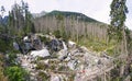 Waterfalls of Studeny potok stream in High Tatras, Slovakia