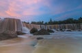Waterfalls at sunsets curug parigi Royalty Free Stock Photo