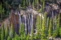 Waterfalls in Sunwapta Valley, view from Glacier Skywalk in Jasper National Park, Rocky Mountains, Alberta Canada Royalty Free Stock Photo