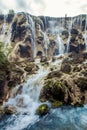 Waterfalls and Trees in Jiuzhaigou Valley, Sichuan, China Royalty Free Stock Photo