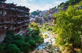 Furong Town, an ancient town on the waterfall Royalty Free Stock Photo