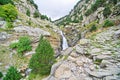 Waterfalls in Vall de Nuria, Pyrenees, Catalonia, Spain Royalty Free Stock Photo