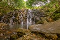 Cascade waterfalls in Vallee des Couleurs. Mauritius Island Royalty Free Stock Photo