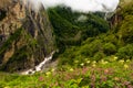 Waterfalls at Valley of Flowers, Nanda Devi biosphere national park. Royalty Free Stock Photo