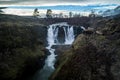 White River Falls Oregon Sunset Desert Waterfalls Royalty Free Stock Photo