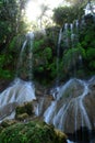 Waterfalls in the wild tropical forest. El Nicho Waterfalls, Cuba