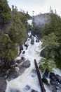 Waterfalls in Yosemite National Park from the Valley during spring time. California, USA Royalty Free Stock Photo