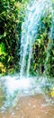 waterfallWater pool leafgreen clear water water flow Royalty Free Stock Photo
