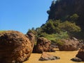 Waterflow among Giants rocks Royalty Free Stock Photo