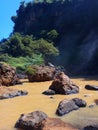 Waterflow among Giants rocks Royalty Free Stock Photo