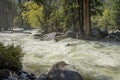 Waterflow rushing downhill Yosemite park California Royalty Free Stock Photo