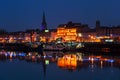 Waterford, Ireland. Panoramic view of a cityscape at night