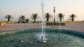 Waterfountain near palm trees