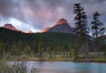 Waterfowl Lake, Banff National Park, Icefield Parkway, Alberta, Canada Royalty Free Stock Photo