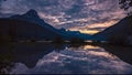 Waterfowl Lakes sunset, Alberta, Canada