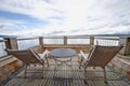 Waterfront Balcony on Whidbey Island, WA Royalty Free Stock Photo