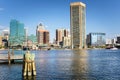 Waterfront of Baltimore and Blue Sky Royalty Free Stock Photo