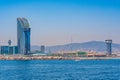 Waterfront of Barcelona dominated by Hotel W designed by Ricardo Bofill, Spain Royalty Free Stock Photo