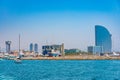 Waterfront of Barcelona dominated by Hotel W designed by Ricardo Bofill, Spain Royalty Free Stock Photo