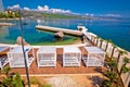 Waterfront beach and Lungomare walkway in Opatija Royalty Free Stock Photo