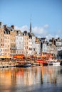 Waterfront in Honfleur town, France