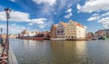 Waterfront of beautiful Old Town in Gdansk with old ships in summertime Royalty Free Stock Photo