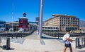 Waterfront bridge that leads to the Silo District.