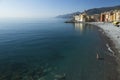 Waterfront at Camogli, looking along the beach