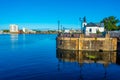 Waterfront of Cardiff bay and Norwegian Church Arts Centre at We Royalty Free Stock Photo