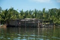 Waterfront Caribbean home bocas del toro Royalty Free Stock Photo