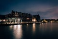 Waterfront condominiums and promenade along the Potomac River at Royalty Free Stock Photo