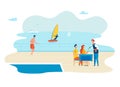 Waterfront Entertainment Flat Vector Illustration