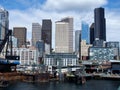 Waterfront Ferry Terminal and Downtown Skyscrapers