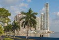 Waterfront in front of the skyline panama city