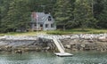 Waterfront home on Vinalhaven Island with dock Royalty Free Stock Photo