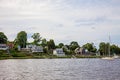 Waterfront homes along East Greenwich Bay Rhode Island USA