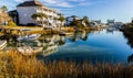 Waterfront Homes on House Creek Royalty Free Stock Photo